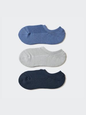 UNIQLO - женские короткие носки для спорта средней плотности (3 пары) - 64 BLUE
