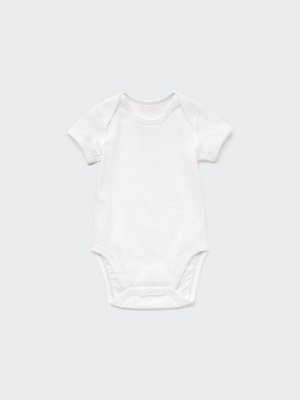 UNIQLO - хлопковое боди с коротким рукавом - 00 WHITE