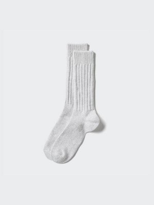 UNIQLO - теплые мужские носки увеличенной длины - 02 LIGHTGRAY
