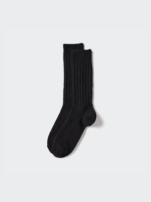 UNIQLO - теплые мужские носки увеличенной длины - 09 BLACK