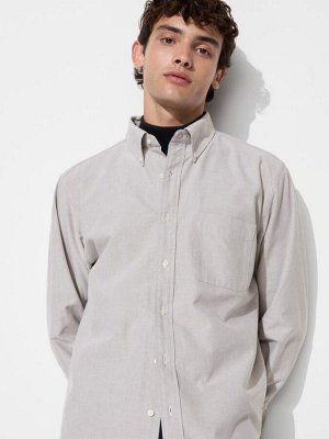 UNIQLO - однотонная рубашка оксфорд - 06 GRAY