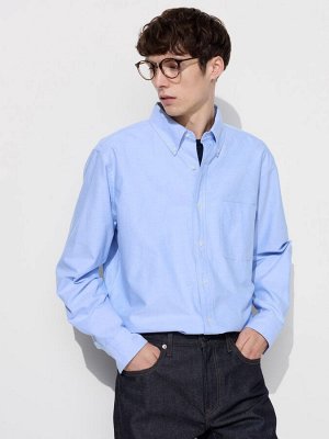 UNIQLO - однотонная рубашка оксфорд - 64 BLUE