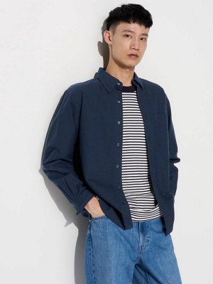 UNIQLO - однотонная рубашка оксфорд - 69 NAVY