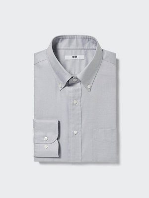 UNIQLO - оксфордская рубашка из тонкой ткани и с длинным рукавом для мужчин