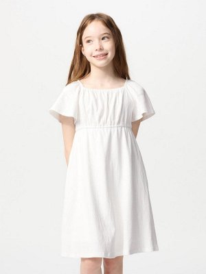UNIQLO - платье с расклешенными рукавами - 01 OFFWHITE