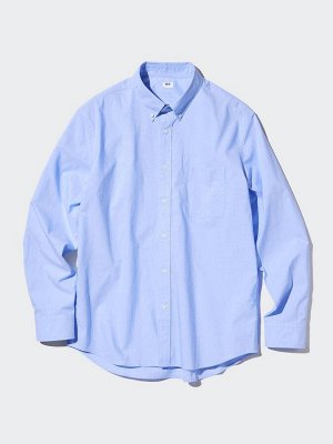 UNIQLO - базовая хлопковая оверсайз рубашка - 69 NAVY