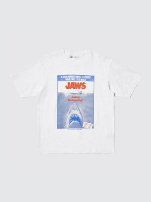 UNIQLO - хлопковая футболка c принтом фильма "Челюсти" - 00 WHITE