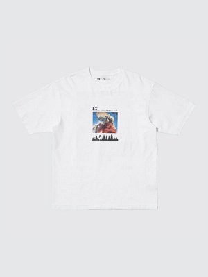 UNIQLO - хлопковая футболка c принтом фильма "Инопланетянин" - 00 WHITE