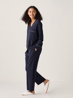 UNIQLO AIRism - женская однотонная пижама из хлопка -  69 NAVY