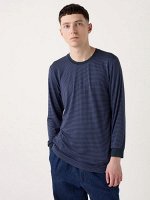 UNIQLO Heattech - полосатый термо-лонгслив - 68 BLUE