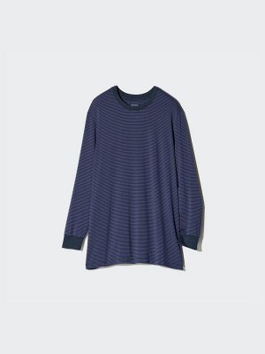 UNIQLO Heattech - полосатый термо-лонгслив - 68 BLUE