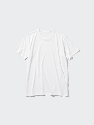 UNIQLO - однотонная футболка унисекс с круглым вырезом - 00 WHITE