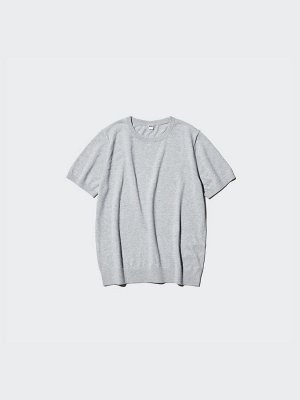 UNIQLO - однотонный свитер с короткими рукавами - 42 YELLOW