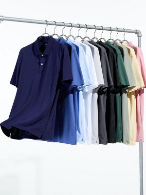 UNIQLO - футболка поло из хлопкового материала Airism - 09 BLACK