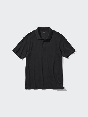UNIQLO - футболка поло из хлопкового материала Airism - 09 BLACK