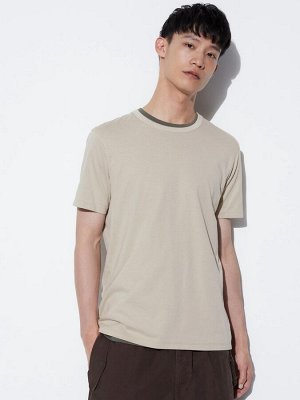 UNIQLO - мужская футболка из хлопка SUPIMA с круглым вырезом - 31 BEIGE