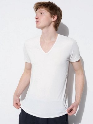 UNIQLO - мужская футболка AIRism с V-образным вырезом