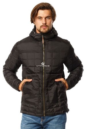 Мужская осенняя весенняя молодежная куртка стеганная черного цвета 1741Ch