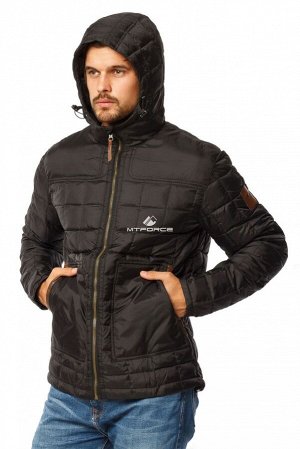 Мужская осенняя весенняя молодежная куртка стеганная черного цвета 1741Ch