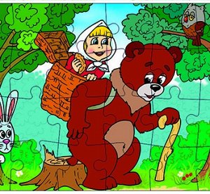 Детская игра"Пазлы" мягкие Маша и медведь 24 эл. арт.4620160718131