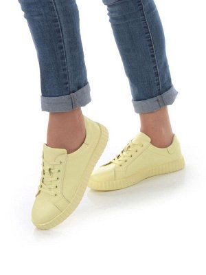 05-PDA175-2 YELLOW Кроссовки женские (натуральная кожа)
