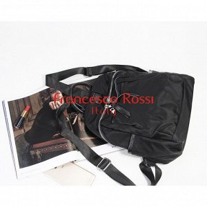 Arlette Стильный женский рюкзак черного цвета из водонепроницаемой ткани. Размеры: длина - 27 см, ширина - 16 см, высота - 35 см. Сверху находится основное отделение, которое закрывается на две молнии