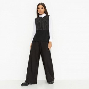 Блуза комбинированная, Кейт Мосс отдыхает (black)