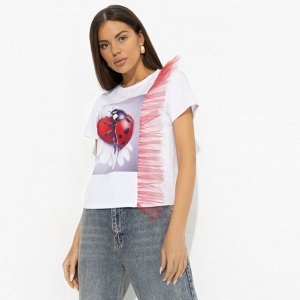 Футболка с объемным декором, Завоюй меня (red)
