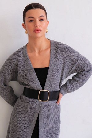 Кардиган серый длинный