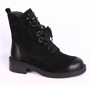0Z0387-01-1А черный (Текстиль/Иск.мех) Ботинки женские