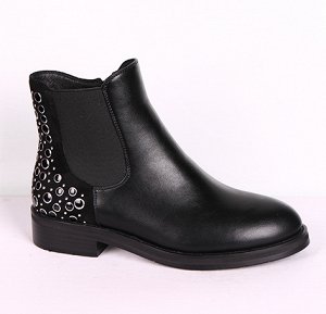 0Z0120-02-1 черный (Иск.кожа/Байка) Ботинки женские 10п