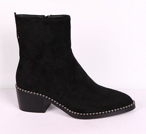 0Z0118-03-1А черный (Текстиль/Байка) Ботинки женские 10п