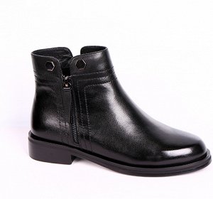 0Z0281-02-1 черный (Нат.кожа/Байка) Ботинки женские 10п