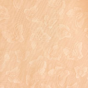 Ткань Вуаль с тиснением бабочки светлый персик               (ш.300см)