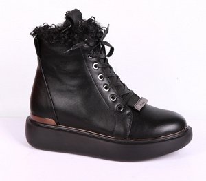ZR19144-01-1 черный (Иск.кожа/Иск.мех)Ботинки женские