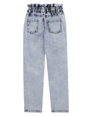 Джинсы mom fit для девочки серо-синий