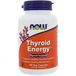 Now Foods, Thyroid Energy, 90 растительных капсул