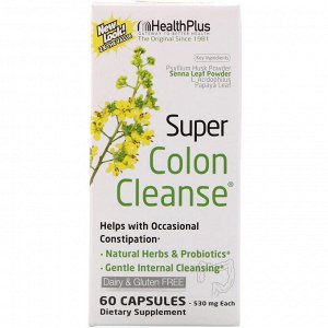 Health Plus, Super Colon Cleanse, 530 мг, 60 капсул