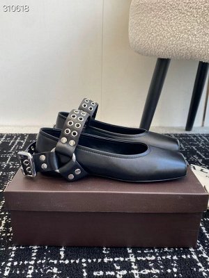 Балетки женские кожаные