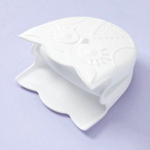 Прихватка для горячего «Совушка», силикон, набор 2 шт, 10*11*7 см, белые