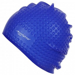 Шапочка для плавания взрослая ONLYTOP Swim, для длинных волос, силиконовая, обхват 54-60 см, цвета МИКС