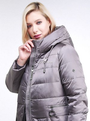 Женская зимняя классика куртка большого размера коричневого цвета
