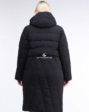 Женская зимняя классика куртка с капюшоном черного цвета