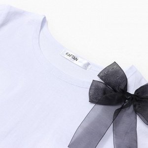 Футболка детская KAFTAN «Бантик», белый/черный