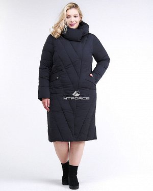 Женская зимняя классика куртка с капюшоном темно-серого цвета 191949_11TC
