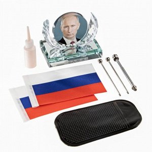 Флаг «Президент России Путин В.В.» настольный, на подставке, с двумя флажками 8?11 см, 17?16.5 см