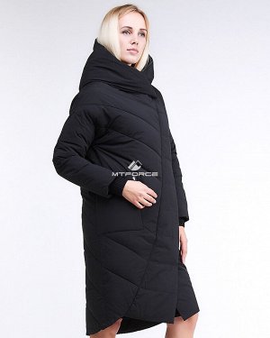 Женская зимняя молодежная куртка стеганная черного цвета 9105_01Ch