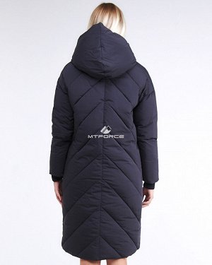 Женская зимняя молодежная куртка стеганная темно-серого цвета