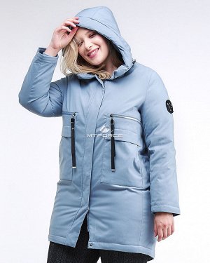 Женская зимняя молодежная куртка большого размера серого цвета 95-906_2Sr