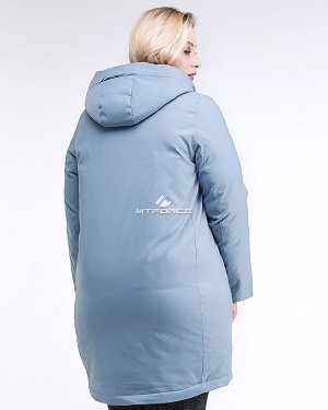 Женская зимняя молодежная куртка большого размера серого цвета 95-906_2Sr